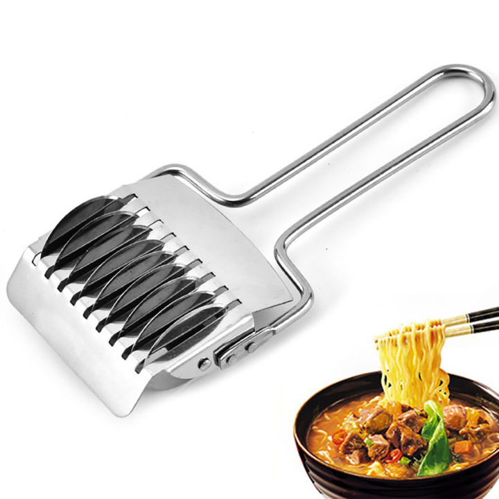 Stainless Steel Noodle Lattice Roller Dough Cutter Pasta Marker Kitchen Gadget