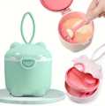 Portable Milk Powder Storage Box, Food Container, Milk Powder Snack Storage Box , Portable Milk Powder Dispenser Container with Carry Handle and Scoop, Non-Spill Baby Snack Storage Container for Travel, Home, BPA Free, Pink. 