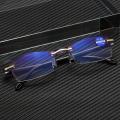 Anti-blue Light Reading Glasses for Olds Frameless Reading Presbyopic Eyewear Anti-radiation Scratch High-definition Lightweight Eyeglasses 0-4.0. 
