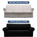 L-Shape Sofa Covers - 5 Seater - 3+2 Normal Size - Two Pieces - Stretchable - Cotton Jersey. 