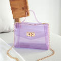 Jelly color Fashion bag Unique PVC material Pillow shape Transparent bag Small square bag for Casual Party Travel Daily Women's accessory. 