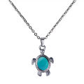【Solo Yolo】Cute Small Sea Turtle Temperature-Sensitive Mood-Changing Necklace Stainless Steel Necklace Engraving Is Possible Engraving Manufacturer. 
