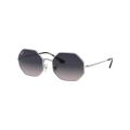 Ray-Ban Sunglasses Octagonal Metal Silver Frame Blue Gradient Polarized Lenses-RB1972-9149/78-54. 