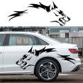 80×71CM Running Wolf Vinyl Sticker Car Side Door Rear Wheels Trim Decal Black. 