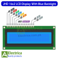 16*2 Blue Backlight Orignal JHD 16-Character Alphanumeric LCD Display 16X2 16-Character 2-Line Display Module By Electrica. 