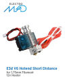 E3d V6 Clone, Short Distance, 3d Printer Hotend for Direct Extruder 1.75mm, 0.4mm Nozzle, with Cooling Fan. 