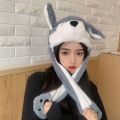 Cute Cartoon Bunny Hats With Moving Ears Hat Plush Earflaps Cap Cosplay Costume Toy Hat Bunny Earmuffs Beanie Casual Animal Caps. 