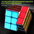 PinShang 2x2 3x3 Pyramid Magic Cube Magnetic Smooth Electroplating Speed Cube Toys Birthday Christmas Gift For Children Kids. 