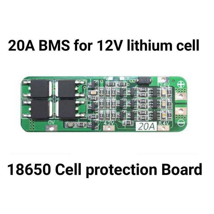 3S 20A BMS 11.1V to 12.6V 18650 Li-ion Lithium Battery BMS Protection board With Balance Function 3s 20a bms by Electrica - 3S 20A BMS for lithium Ion 12v battery | 18650 cell protection board | bms for 3.7V vell