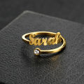 Custom Birthstone Name Rings for Women Stainless Steel Adjustable Zircon Personlized Ring Jewelry Unique Birthday Gifts. 