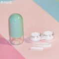 Mini Contact Lens Case Travel Kit Pill Shape Contacts Lens Container Easy Carry With Tweezer Suction Stick Lenses Box Container. 