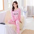 Pink Love Heart Printed Design Full Sleeves Round Neck Night Suit For Girls Womens Ladies (SN-06). 