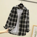 Plaid Shirt Men Long Sleeve Loose Large Size Trendy Casual Korean Shirt. 
