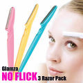 Pack Of 3 - Tinkle Eyebrow Razor Easily Remove Hair For Women , Girl , Ladies Eyebrow And Facial Razor for Hair Removal  Body Razor for Shave of Sensitive Skin. 