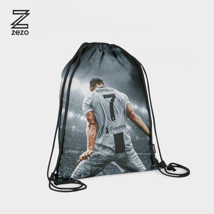 Ronaldo CR7 Drawstring Bags For Girls & Boys / Bags For Kids - Digitally printed on cloth by Zezo