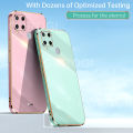 For Realme C15 Back Cover Luxury 6D Plating Soft Case Camera Lens Protection Square Frame Silicone Glossy Shockproof Mobile Phone Cases. 