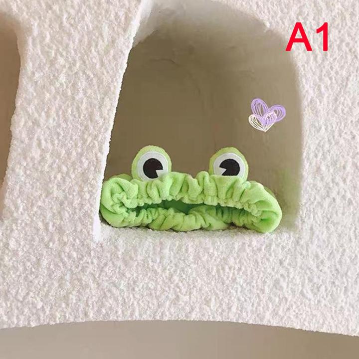 1pc Funny Frog Makeup Headband Wide-brimmed Elastic Hairbands Cute Hair Bands