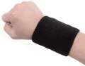 Black Outdoor Fitness Sports Sweatband Headband Yoga Gym Unisex Head Band and Wrist Band- Pack of 2. 