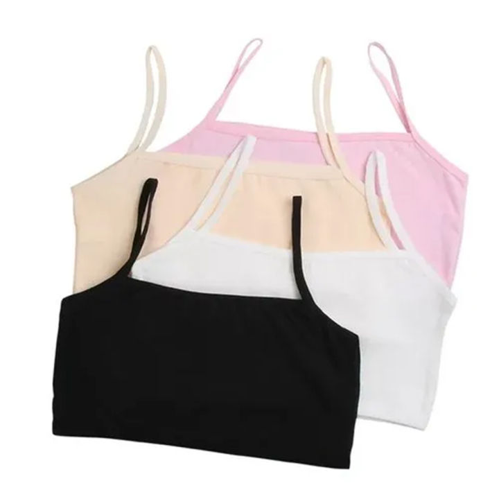 Pack Of 04 Teenage Bra Biddies For Girls Soft Fabric Multi Colour Camisole for Girls Undergarments Bra for Girls