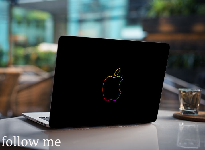 Apple logo Outline Laptop Skin Vinyl Sticker Decal, 12 13 13.3 14 15 15 ...