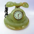 Onyx Stone Marble Vintage Telephone Clock – Handmade Decorative Gift Item. 