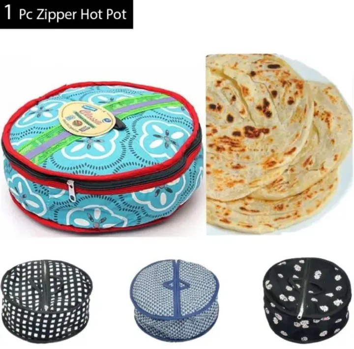 Pakistan Roti Container Insulated Zipper Roti Cover – Insulated Roti Storage Pouch for Fresh & Warm Roti ...