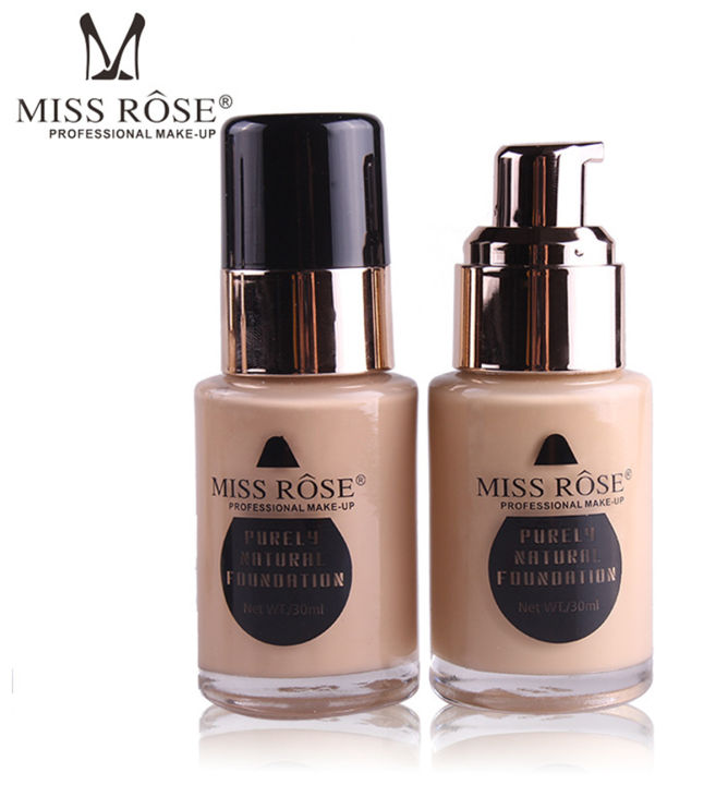 Natural Foundation Waterproof Moisturizing Oil Free Full Coverage Deep Whitener Liquid Foundation 30Ml