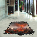 Halloween Wall Decals, Volcano and Lava 3D Wall Art Stickers Party Props for Home Living Room Décor. 