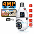 8MP Solar Dual Lens Ultra HD WiFi Camera 4K 10X Zoom 360 Night Vision 8000mAh Battery Two Way Talk Waterproof Outdoor and 4MP Bulb Wifi Camera Indoor CCTV for Home Office Shop Baby. 