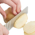Potato French Fries Cutter Wavy Crinkle Knife Stainless Steel Serrated Blade Slicing Vegetable Fruit Slicer Kitchen Tool. 