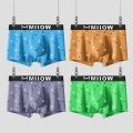 MiiOW 4Pcs Boxers Men Underwear Breathable Innerwear Printing Man Boxer Men's Panties Male Trunks Underpants M1050. 