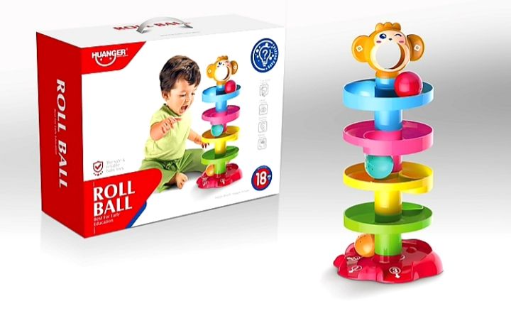 Roll Ball Baby Play Toy Funny Education Rolling Ball Roll n Swirl 5 Tier Multi Colored Game for Babies Best Gift