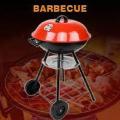 22 Inch BBQ Charcoal Grill Round Kettle - Barbecue Grill With Lid and Wheels. 
