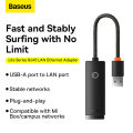 Baseus USB Ethernet Adapter, USB3.0 to Network Gigabit RJ45 LAN 100 1000Mbps Adapter Converter Compatible for Laptop MacBook USB Ethernet Network Card. 