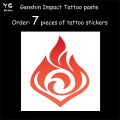 Anime Genshin Impact Tattoo Paste 7 Element s Eye Of Original Cosplay Waterproof Temporary Tattoos Sticker Halloween Gift. 