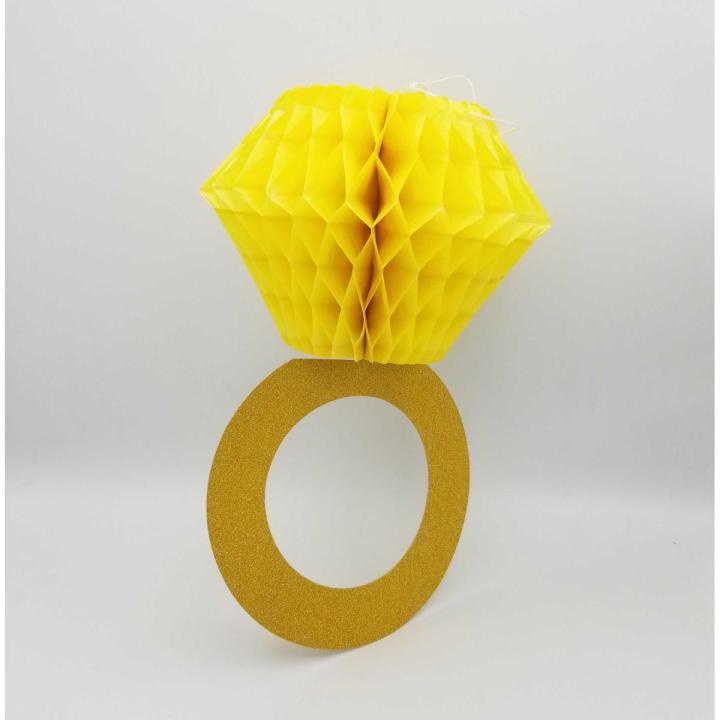 WEDDING PARTY DECORATION RING SHAPE HONEYCOMB HANGING ( 30 CM IN SIZE )