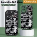 chenyyka For OPPO A54 2021 4G Case Fashion Cool Brand Thin Leather Soft Silicone Full Lens Cover Camera Protect Cases Shockproof Back Cover Casing Softcase. 