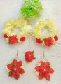 Jewellery Collection Bridal Wear Artificial Gajra Set With Artificial Flower Ear Rings With Tika Best Meterial For Beautyfull Girls.. 