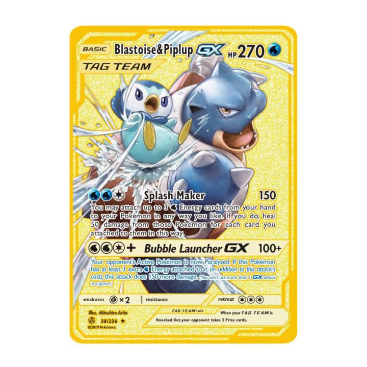 27 Styles Pokemon Blastoise Piplup GX EX Stainless Steel Metal Toys Hobbies Hobby Collectibles Game Collection Anime Cards