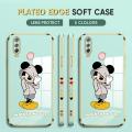 (Free Lanyard) Luxury 6D Plating Case for Vivo Y17 Phone Cases Cartoon Cool Mouse Side Print Soft Silicone Square Back Cover. 