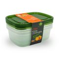 Pack of 3 1000ml BPA-Free Plastic Food Storage Containers, Premium Quality Kitchen Storage Box. 