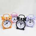 Metal Alarm Clock Small Cute Portable Mini Clock Double Bell Electronic Desk Clock for Kids Room Home Decoration Timekeeping Wake-up Alarm Gift Item. 