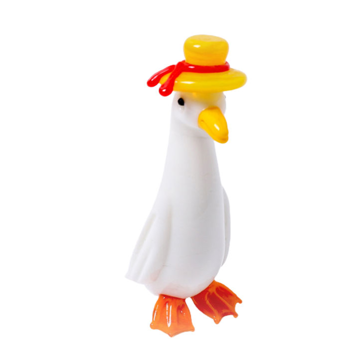 Duck Ornaments Exquisite Details Home Decoration Glass Vivid Animals Crafts Ornaments for Table