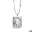 1pc Fashion Carved Vintage Book Locket Necklace Secret Hiding Place Photo Locket Necklace Book Box Photo Locket Pendant Necklace. 