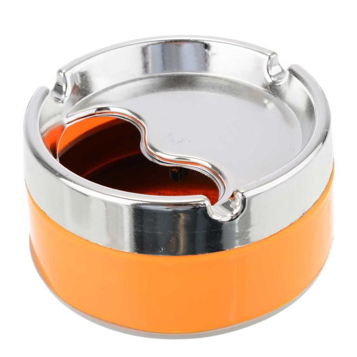 Cigarette Ashtray Detachable Lid Stainless Steel Cigarette Ashtray Smokers Desktop Smoking Ash Tray(Orange)
