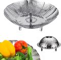Stainless Steel Food Steamer Steamer Basket Stainless Steel for Food and Vegetable, Premium Expandable Steam Basket to Fit Various Size Pots Stainless Steel Steamer Basket, For Home. 