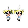 Cute Powerpuff Girls Earrings Blossom Bubbles Buttercup Powerpuff Girls Dangle Earrings Charm For Pendant Kids Adults Fans Gift. 