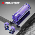 Monster XKT13 Bluetooth Earphones Gaming Headset Noise Reduction Long Standby Earbuds Rotating Transparent Shell Earbuds. 