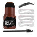 One Step Eyebrow Stamp Shaping Kit Brow Powder Stamp Makeup with 3 Reusable Eyebrow Stencils and Eyebrow Pen Brushes Hairline Powder Long Lasting Buildable Eyebrow Makeup. 