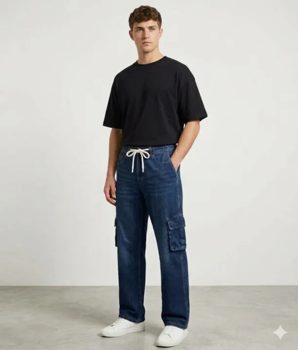 Men%E2%80%99s%20Dark%20Blue%20Baggy%20Loose%20Fit%20Jeans%20-%20Image%202